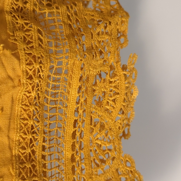 NWT Swiss Dot Tie Neck Lace Hem Dress - Picture 6 of 9